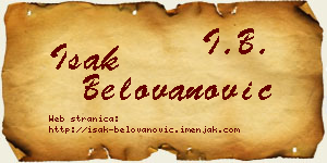 Isak Belovanović vizit kartica